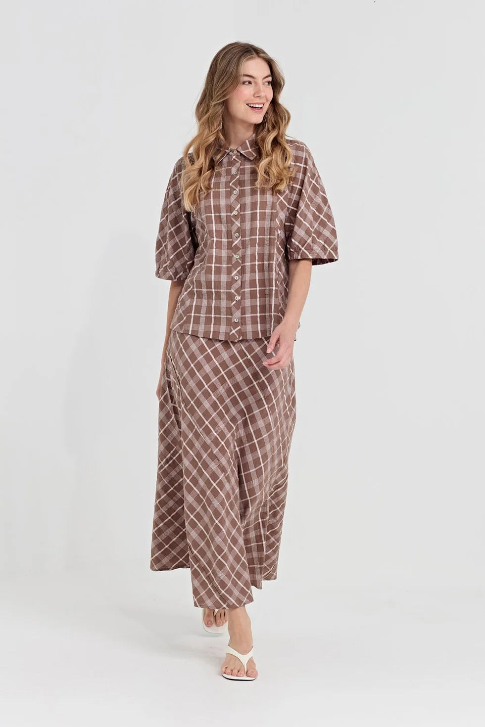 Checkmate Skirt Cocoa