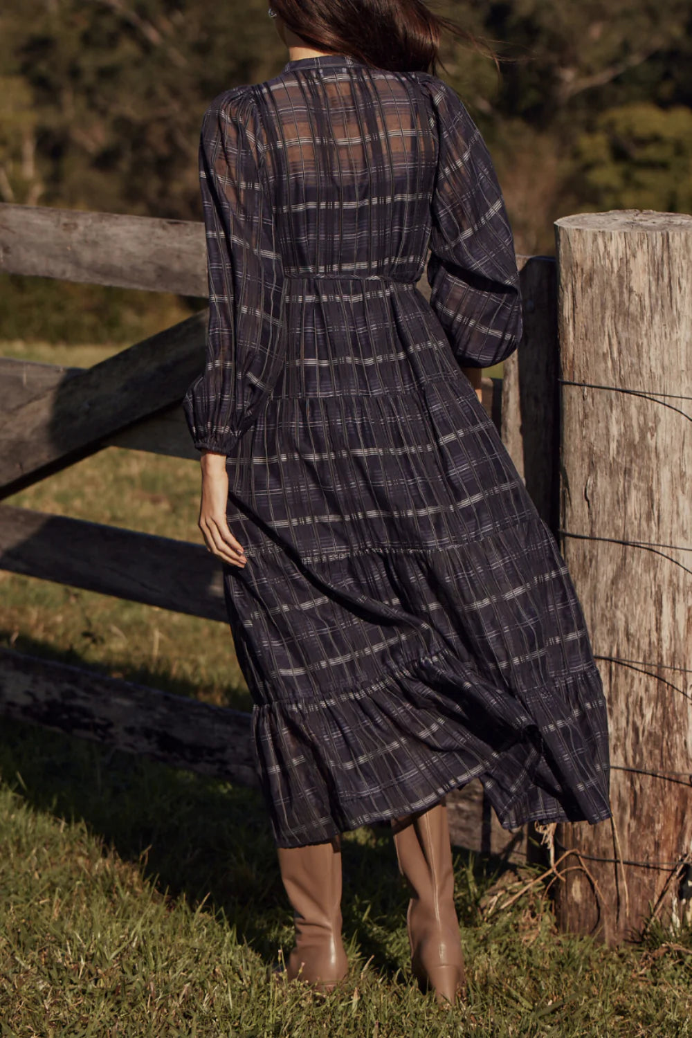 Zeal Dress Ink Black Check