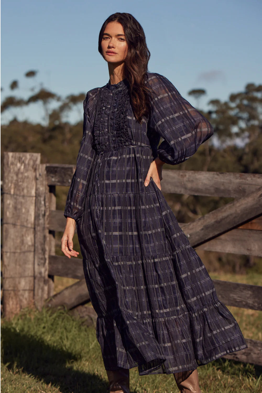 Zeal Dress Ink Black Check